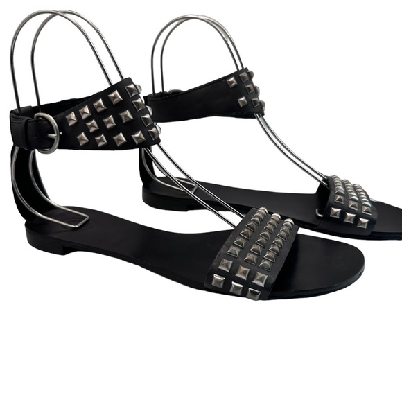 Ash Monoi Black Pyramid Studded Sandals Size 41 - Picture 1 of 8
